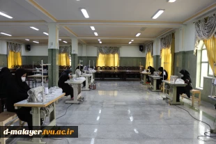دوخت و آماده سازی ماسک سه لایه آنتی اکتریال در آموزشکده فنی و حرفه ای دختران (کوثر) ملایر 2