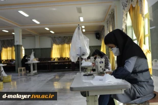 دوخت و آماده سازی ماسک سه لایه آنتی اکتریال در آموزشکده فنی و حرفه ای دختران (کوثر) ملایر 6